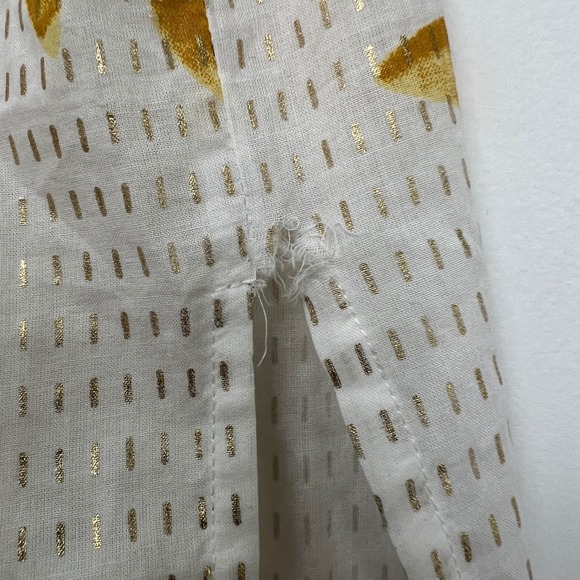 Revolve Sundress Yuma White Gold Foil Leaf Print Maxi Dress Cutout Detail Size S - Picture 6 of 10